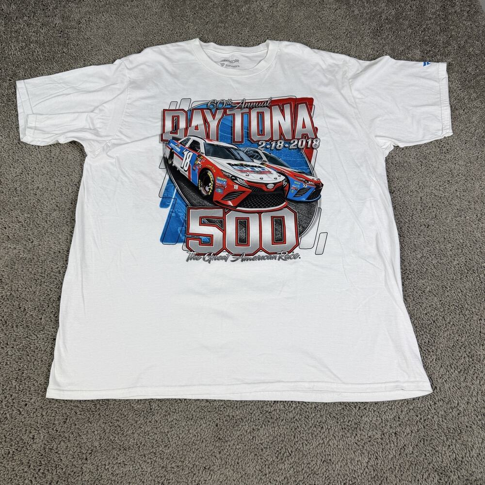 Daytona 500 Shirt Mens 2XL White NASCAR Kyle Busch 18 Fanatics Racing Tee